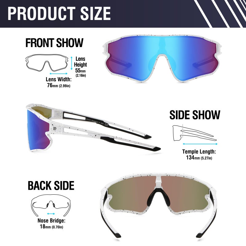 DUCO Polarized Sports Sunglasses for Men Women Baseball Running Fishing Pickleball Cycling Glasses UV400 Protection DC0023 - Image 3