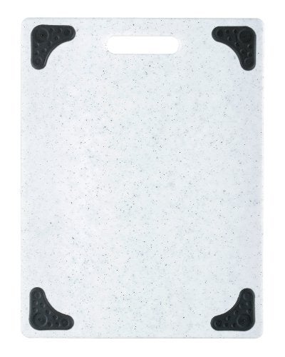Dexas Superboard Cutting Board with Handle and Non-Slip Feet, 11 by 14.5 inches, Light Granite Color with Black Non-Slip Corners - Image 1