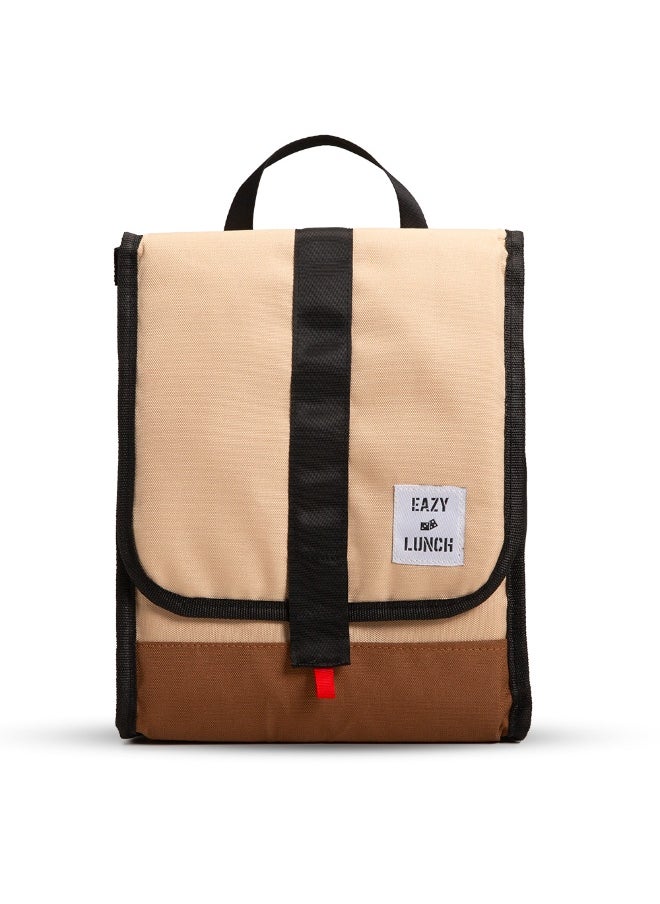 Eazy Kids Eazy Kids Lunch Bag – Insulated, Foldable & Stylish (Beige & Brown)  - Image 2