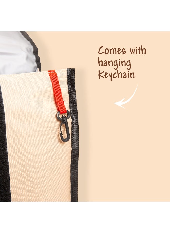 Eazy Kids Lunch Bag – Insulated, Foldable & Stylish (Beige & Brown)