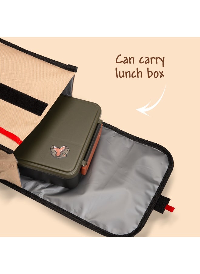 Eazy Kids Eazy Kids Lunch Bag – Insulated, Foldable & Stylish (Beige & Brown)  - Image 3