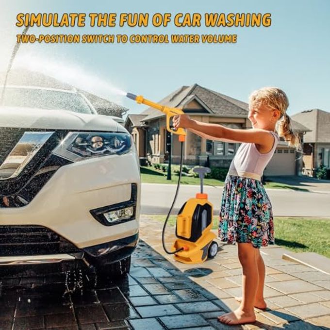 EP EXERCISE N PLAY Kids Clean Car Kids Car Washer Toys with Scraper Sponge Towel Toddler Pretend Playing Tools Car Wash Gun Manual Pressure Role Playing Toy Gift for Boys Girls - Image 5