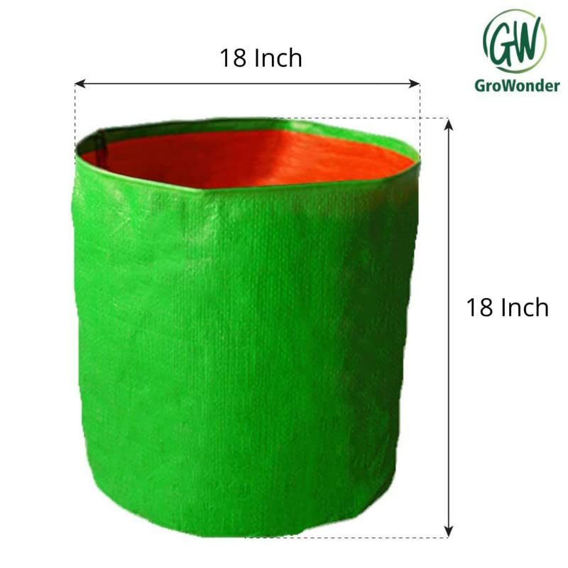 GroWonder Grow Bags for Terrace Gardening 18x18 inches Pot for Plants, 230 GSM Strong, Terrace Gardening Vegetable Planting Pots, Woven Fabric Leafy Fruits Growing Containers, Pack of 8 - Image 2