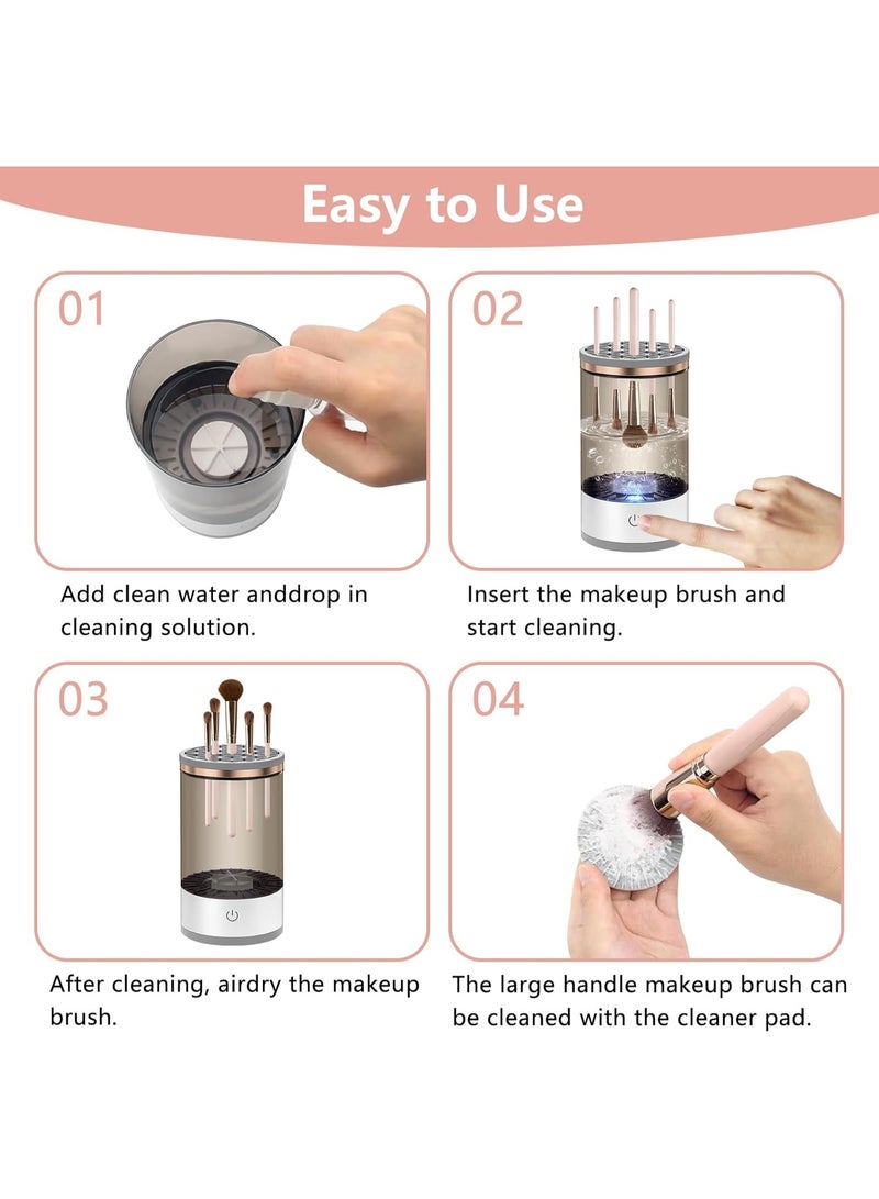 Cosmetic Brush Cleaner, Professional Large Capacity Makeup Brush Cleaner, Fast Efficient Deep Cleaning Machine for All Types of Brushes, Portable Mini Design for Home and Travel Use - Multicolor - Image 2