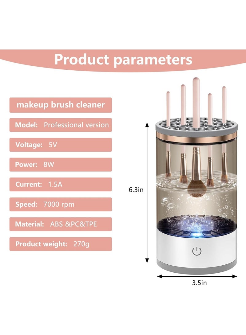 Cosmetic Brush Cleaner, Professional Large Capacity Makeup Brush Cleaner, Fast Efficient Deep Cleaning Machine for All Types of Brushes, Portable Mini Design for Home and Travel Use - Multicolor - Image 4