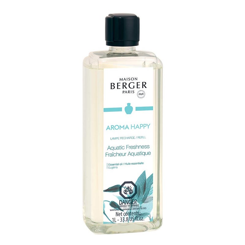 MAISON BERGER  Aquatic Freshness  Lampe Berger Fragrance Refill for Home Fragrance Oil Diffuser  Air Freshener  338 Fluid Ounces  1 Liter