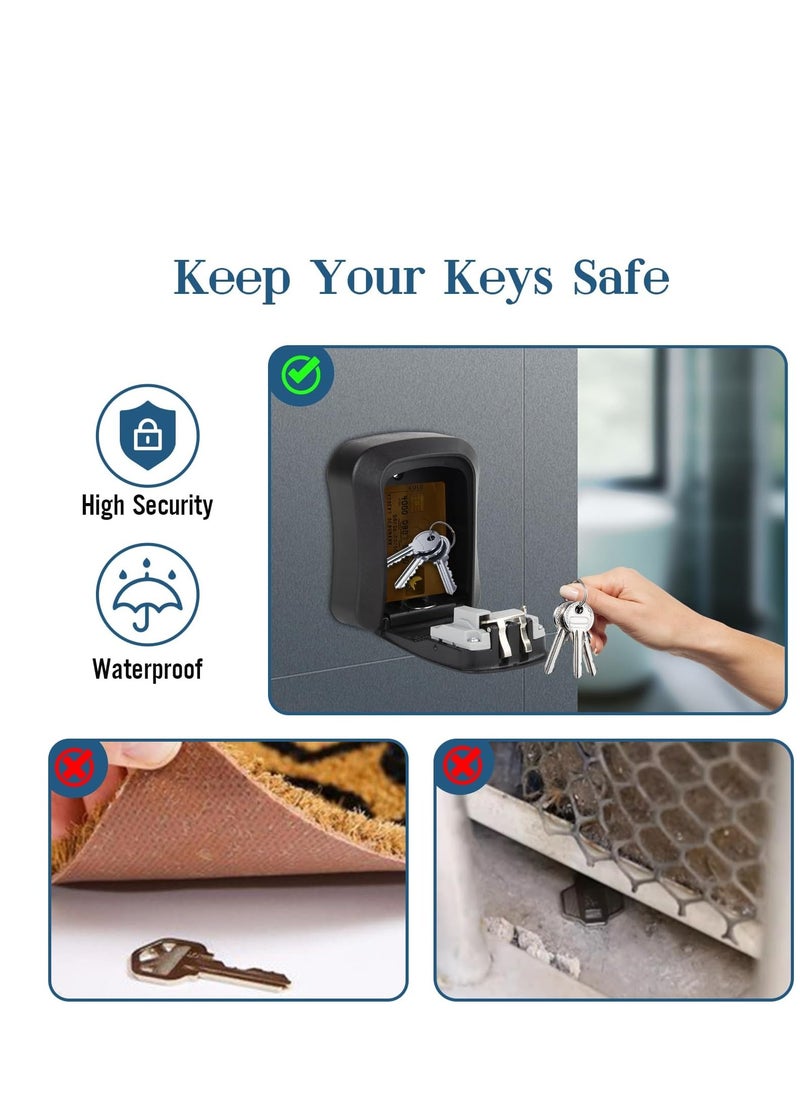 YUNSYE - Key Lock Box for Outside - Sturdy and Durable Lock Box for House Key,Key Capacity Lockbox for Keys Outdoor,Waterproof Emergency Spare Key Lockbox with Resettable Code for Home - Image 1