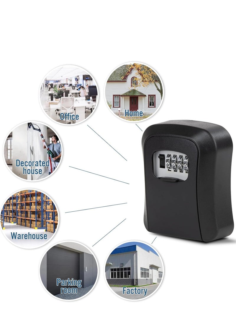 YUNSYE - Key Lock Box for Outside - Sturdy and Durable Lock Box for House Key,Key Capacity Lockbox for Keys Outdoor,Waterproof Emergency Spare Key Lockbox with Resettable Code for Home - Image 1