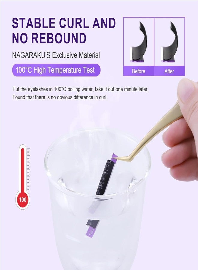 NAGARAKU lash Extensions Thickness 0.15mm 16rows per Tray Classic Lashes from Vettsy Individual Lashes, False Eyelash Extensions (Curl-D, 7-15mm Mix) - Image 3