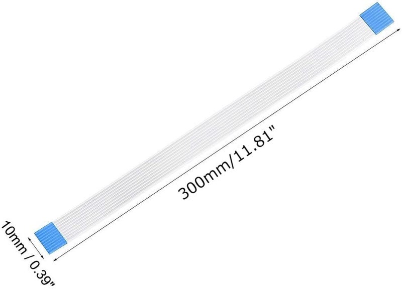 SLVC FFC Cable 9 Pin 1.0mm Same Side Pin(300mm Length) flat flexible FPC LVDS Ribbon Wire Flat Cable for digital camcorders,laptops,LCD TVs,LCD,3D Printer(White)(Pack Of 1) - Image 2