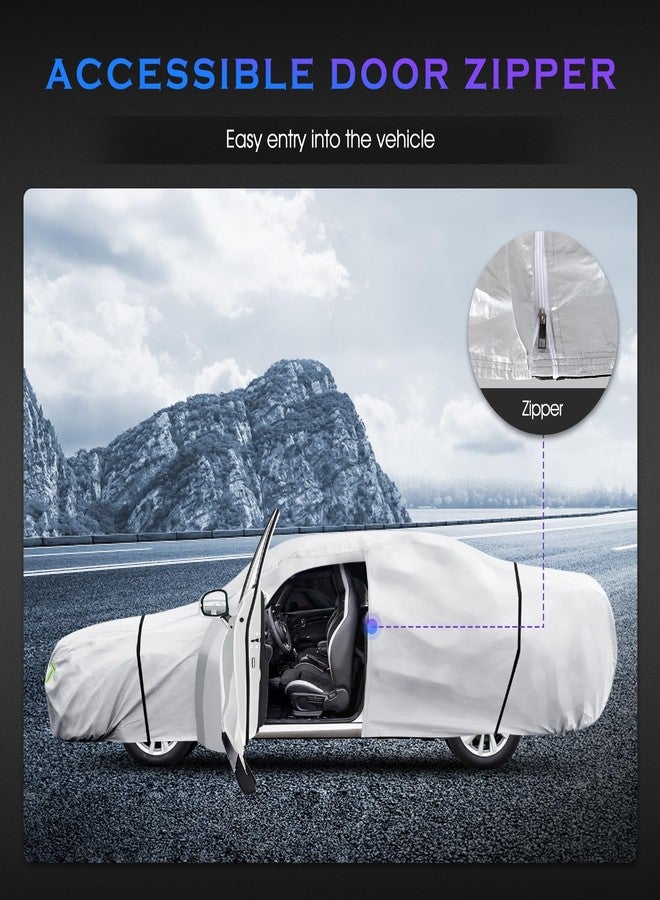 Qualencey Car Cover Custom Fit for Toyota Camry 1996-2025,Honda Accord 2001-2025,6 Layers Truck Cover Waterproof All Weather for Automobiles,Outdoor Full Exterior Cover,Rain, Sun, Wind Protection,Sliver - Image 5