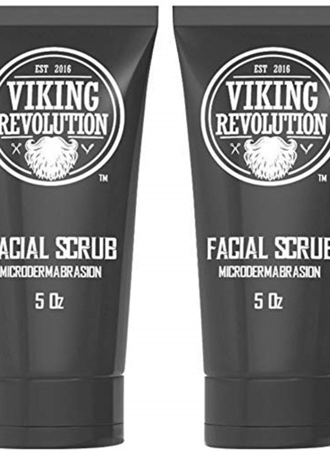 Viking Revolution Microdermabrasion Face Scrub for Men - Facial Cleanser for Skin Exfoliating, Deep Cleansing, Removing Blackheads, Acne, Ingrown Hairs - Men's Face Scrub for Pre-Shave (2 Pack)  - Image 1