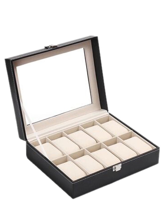 اليشمك صندوق منظم للساعات مصنوع من الجلد بـ10 أقسام unisex - Image 2