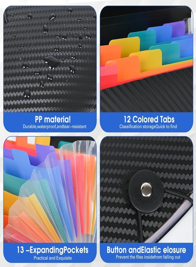 Cesil Accordion File Organizer, 13 Pocket Expanding File Folder, 10.2"x5.1" Small Receipt Organizer for Business, Coupon Document Holder, Portable Folder Organizer for Home Office School, Black - Image 4