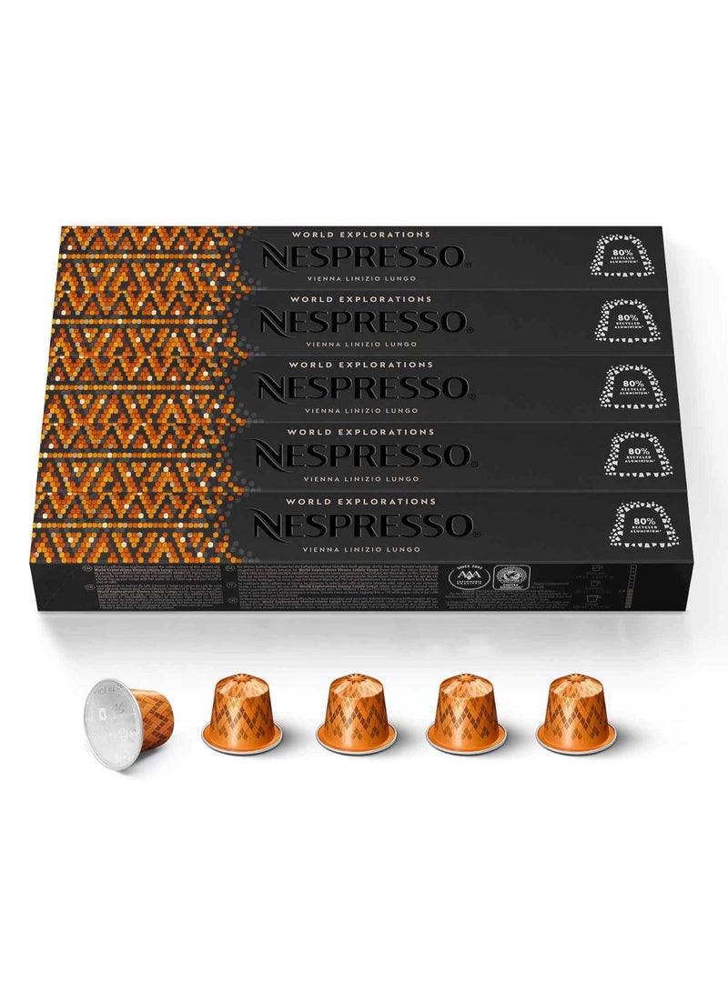 Nespresso OriginalLine Vienna Lungo 50 Capsules - 5 Sleeves - Pack of 5 - Image 1