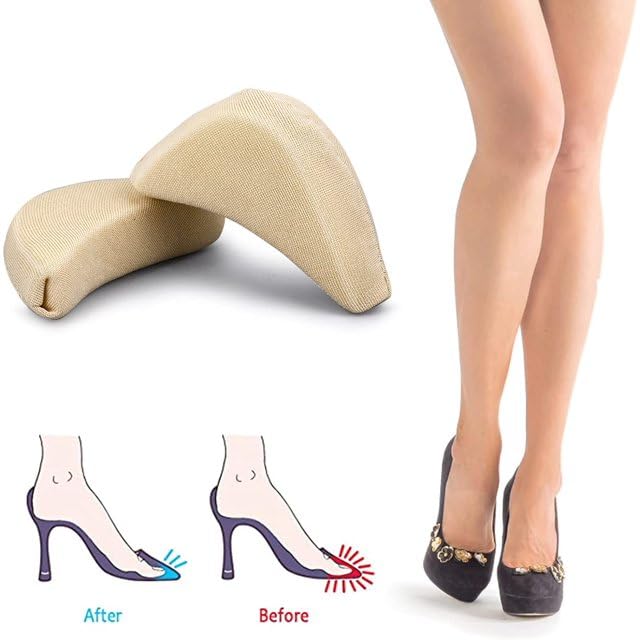 HOME CUBE 4 Pair / 8 Pc Soft Sponge Shoe Filler For Women Adjustable Tightener Pads Reusable Insoles Toe Filler Inserts for Loose Shoe High Heel Foot Pain Relief - Image 2