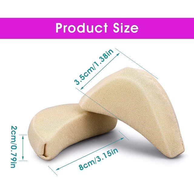 HOME CUBE 4 Pair / 8 Pc Soft Sponge Shoe Filler For Women Adjustable Tightener Pads Reusable Insoles Toe Filler Inserts for Loose Shoe High Heel Foot Pain Relief - Image 4