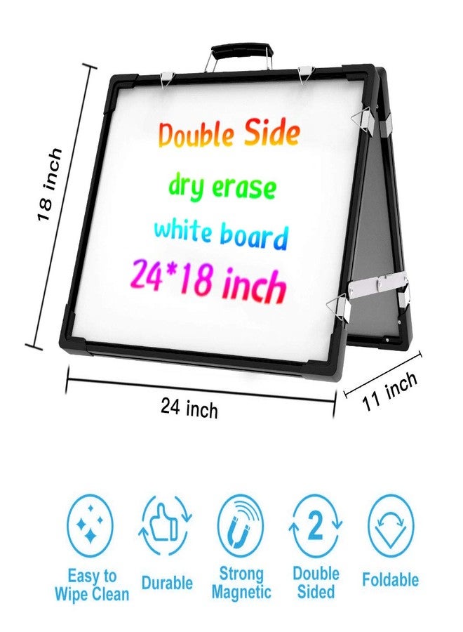 AmazeFan Whiteboard Dry Erase Boards, Portable White Board Double Sided Magnetic Board Stand,Foldable Hanging Wall Desktop Boards Easel for Kids Students Teacher for School Home Kitchen Office 24x18 Inch - Image 5
