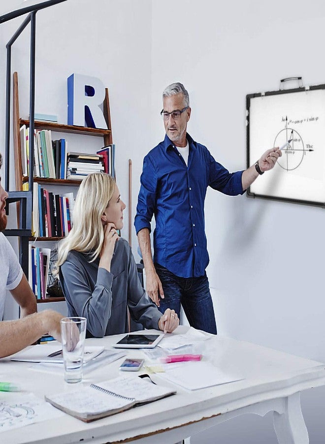 AmazeFan Whiteboard Dry Erase Boards, Portable White Board Double Sided Magnetic Board Stand,Foldable Hanging Wall Desktop Boards Easel for Kids Students Teacher for School Home Kitchen Office 24x18 Inch - Image 3