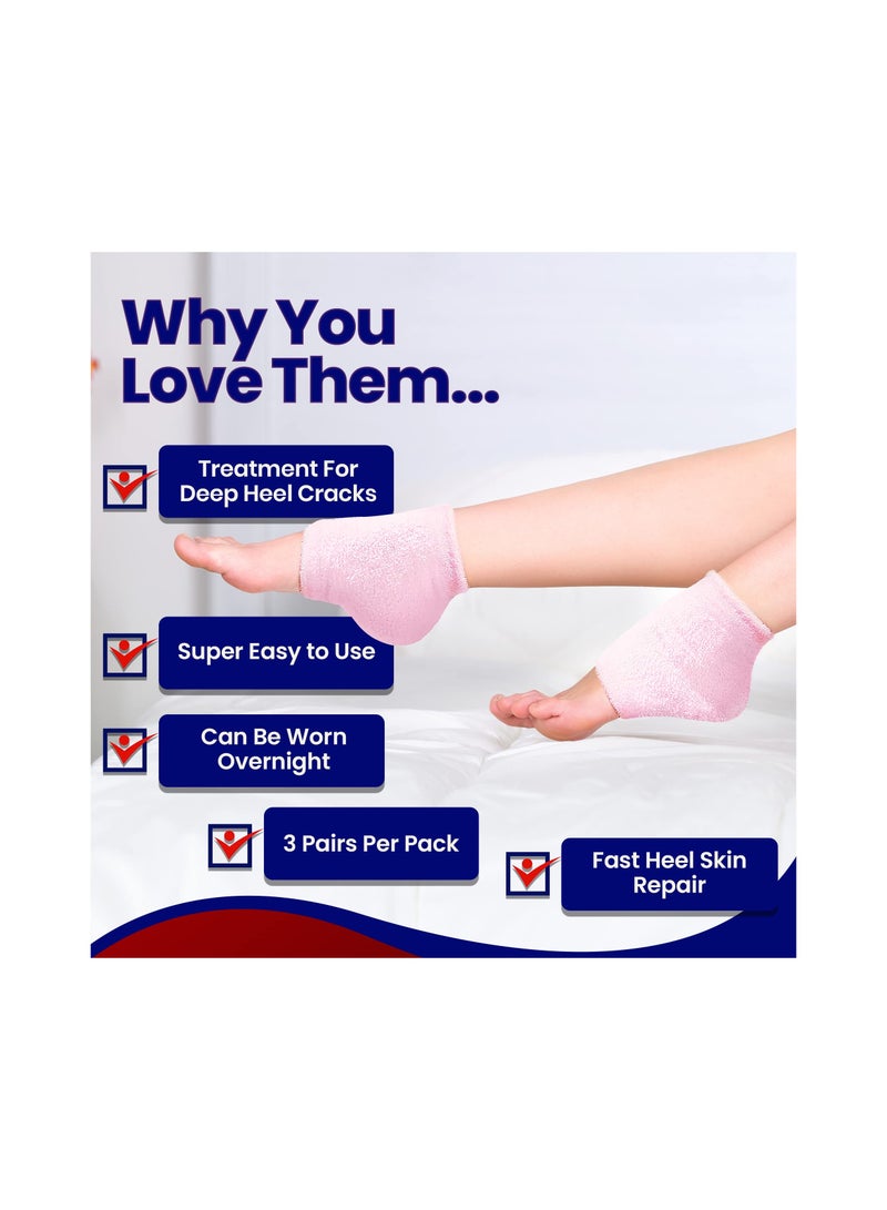 SYOSI Footcare Treatment Socks Moisturizing Socks Cracked Heel Repair Dry Heels Treatment for Rough Feet Moisturizer Silicone Gel Lined Dry Cracked Feet Heel Socks - Image 4