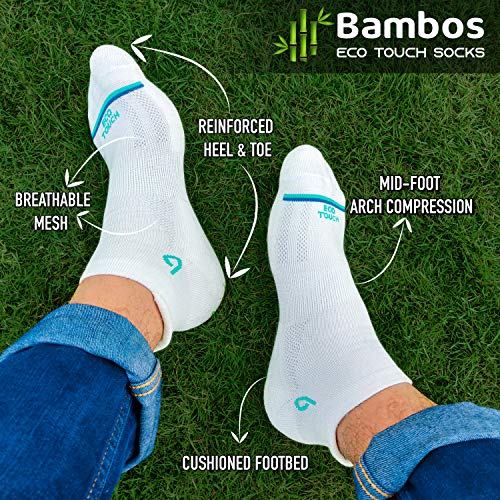 BAMBOS Bamboo Cotton Bamboo Ankle Length Socks For Men Anti-Microbial Ultra Soft Padded Ankle Socks, Pack Of 3 Eco White - Image 5