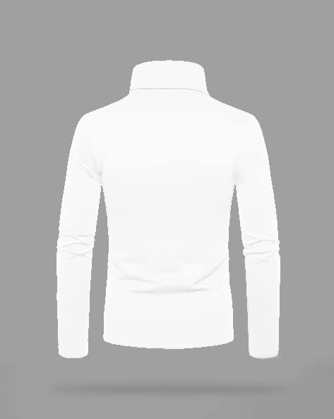 AUSK Men's High Neck Cotton Regular Fit T-Shirts(White-XX-Large) - Image 2