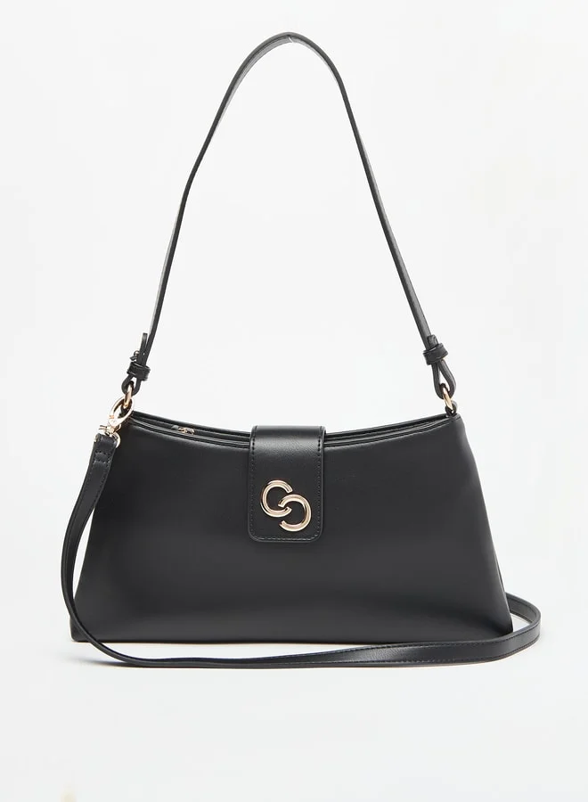 Celeste Solid Shoulder Bag with Detachable Strap and Magnetic Closure