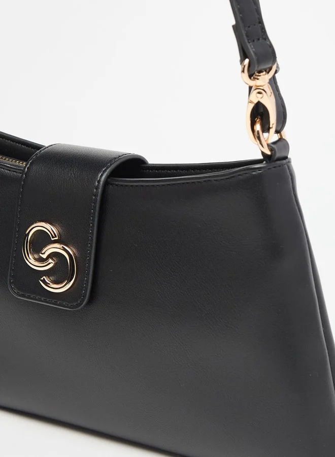 Celeste Solid Shoulder Bag with Detachable Strap and Magnetic Closure
