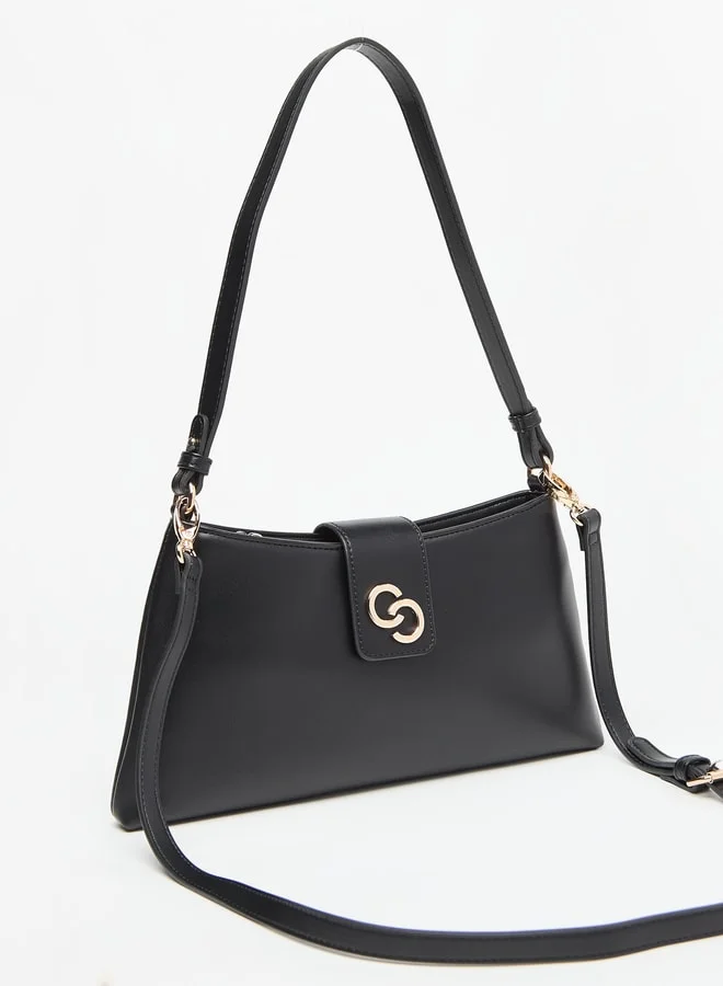Celeste Solid Shoulder Bag with Detachable Strap and Magnetic Closure