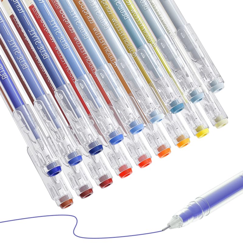 languo 18 Colors Gel Pens for Adult Coloring Books â€“ Fine Tip Gel Markers for Drawing, Journaling, Art, School Supplies(Blue Colors & Orange Colors) - Image 1