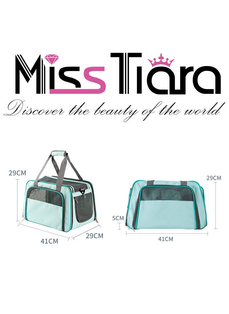 MissTiara - Pet Carrier for Cats and Dogs, Collapsible Cat Carriers with Removable Fleece Pad, Soft Sided Dog Travel Carrier for Medium Large Puppy and Kitten - Image 1