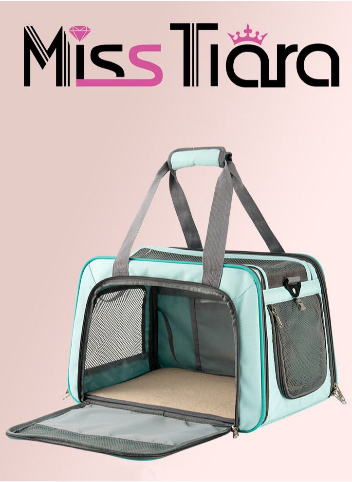 MissTiara - Pet Carrier for Cats and Dogs, Collapsible Cat Carriers with Removable Fleece Pad, Soft Sided Dog Travel Carrier for Medium Large Puppy and Kitten - Image 1