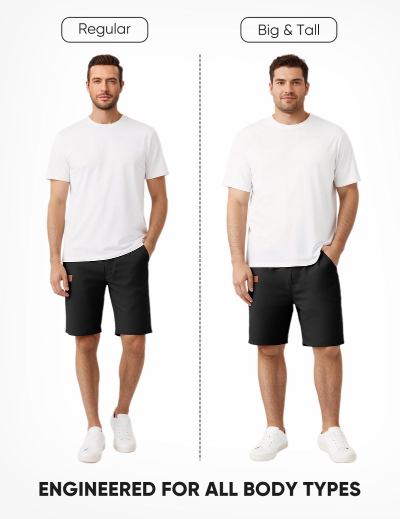 JMIERR Mens Athletic Shorts Casual Cotton Drawstring Summer Beach Twill Chino Dress Golf Travel Essentials Workout Gym Running Basketball Shorts, M, S Black - Image 5
