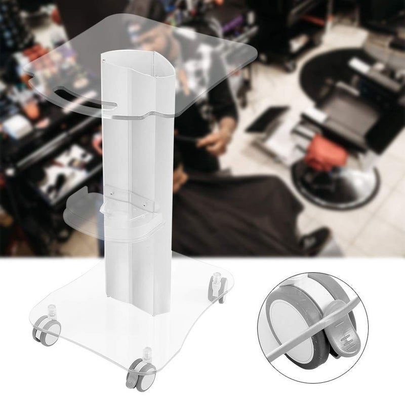 comfrt Beauty Salon Trolley Cart, 2 Tier Rolling Salon Trolley Plexiglass Ergonomic Handle with a Tray for Hairdressers for Beauty Medical Instruments for Hair Salon - Image 3