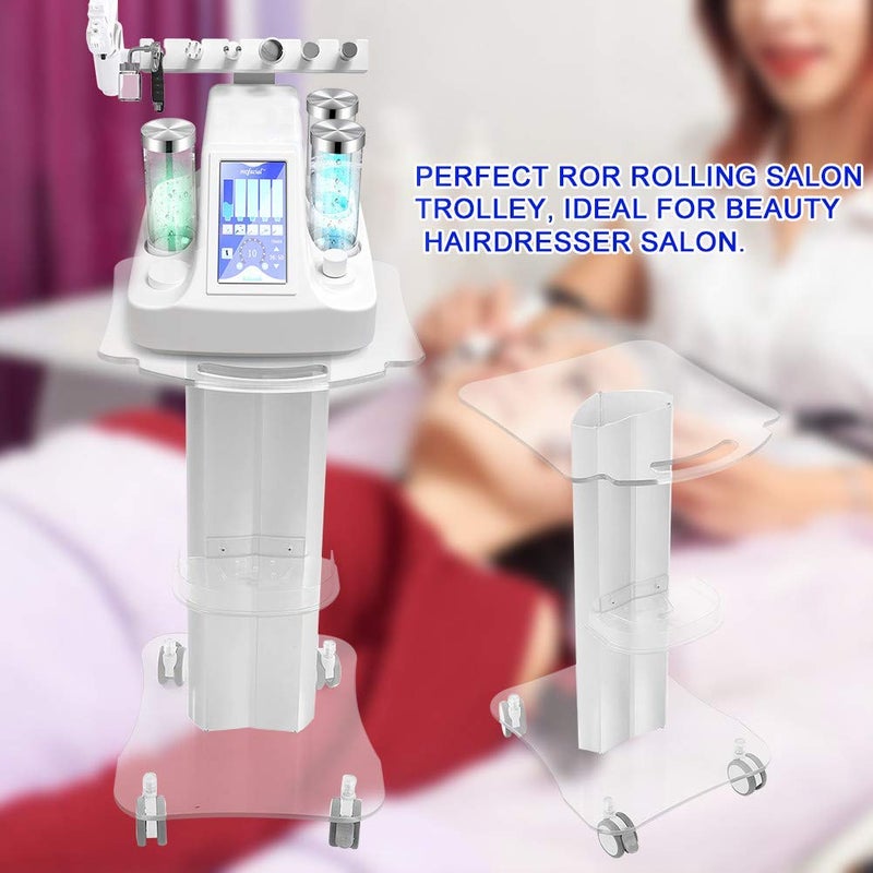 comfrt Beauty Salon Trolley Cart, 2 Tier Rolling Salon Trolley Plexiglass Ergonomic Handle with a Tray for Hairdressers for Beauty Medical Instruments for Hair Salon - Image 2