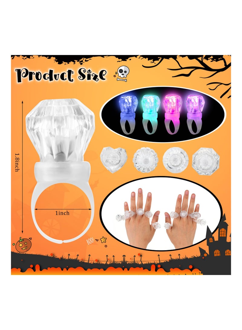 Zikra 30 Pcs Light Up Rings Party Favors LED Glow in the Dark Jelly Bumpy Rubber Finger for Birthday Supplies Concert Show Mixed Four Options - Image 2