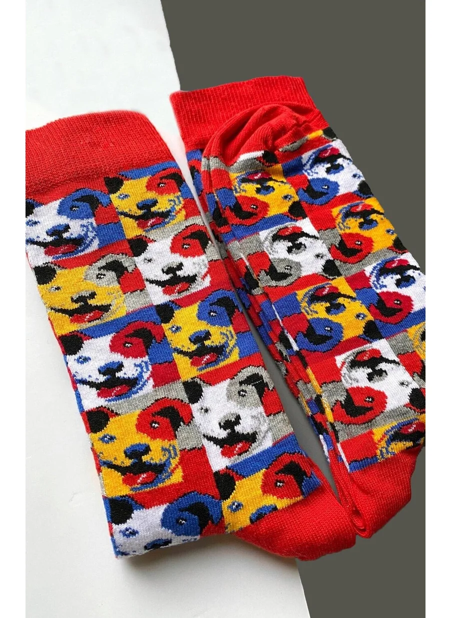 Dode Flora Dog Patterned Socks Men's Long Socks Clb