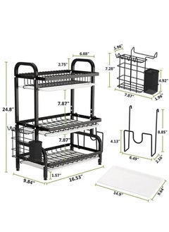 None/Brand Stainless Steel Kitchen Counter Drainer and Utensil Holder Plate Rack Kitchen Organizer Drying Bowl Dish Rack  - Image 4