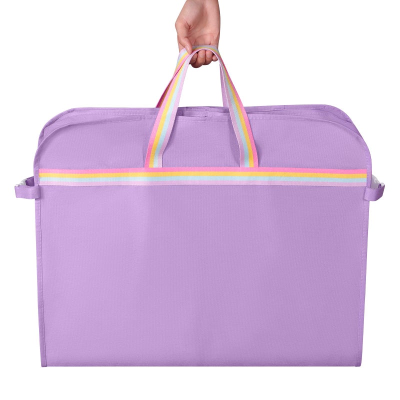 KEEGH Garment Bags for Dance Costumes 40 Inch, Kids Dance Costume Bag for Dancers with 3 Zipper Pockets, Transparent Window, Zipper Closure, Purple - Image 4
