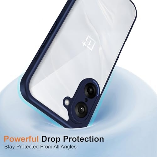 Kapa Hawkeye Clear Slim Tough Back Cover for OnePlus Nord CE 5 | Camera Lens Protector Anti Yellow Shockproof Clear Hybrid Case Cover (Blue Sides) - Image 5