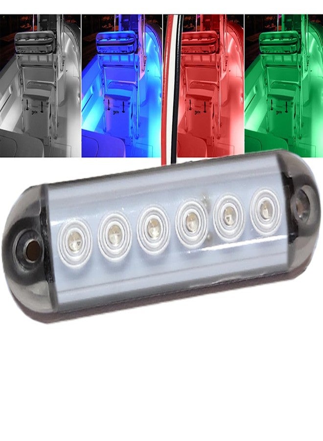 Wave One Marine 4" LED RGBW Surface Mount Courtesy Internal Driver Mount Boat Light | RV Accent | Interior Exterior Deck Transom Cockpit T Top | Waterproof IP67 (4" Round Edge) - Image 1