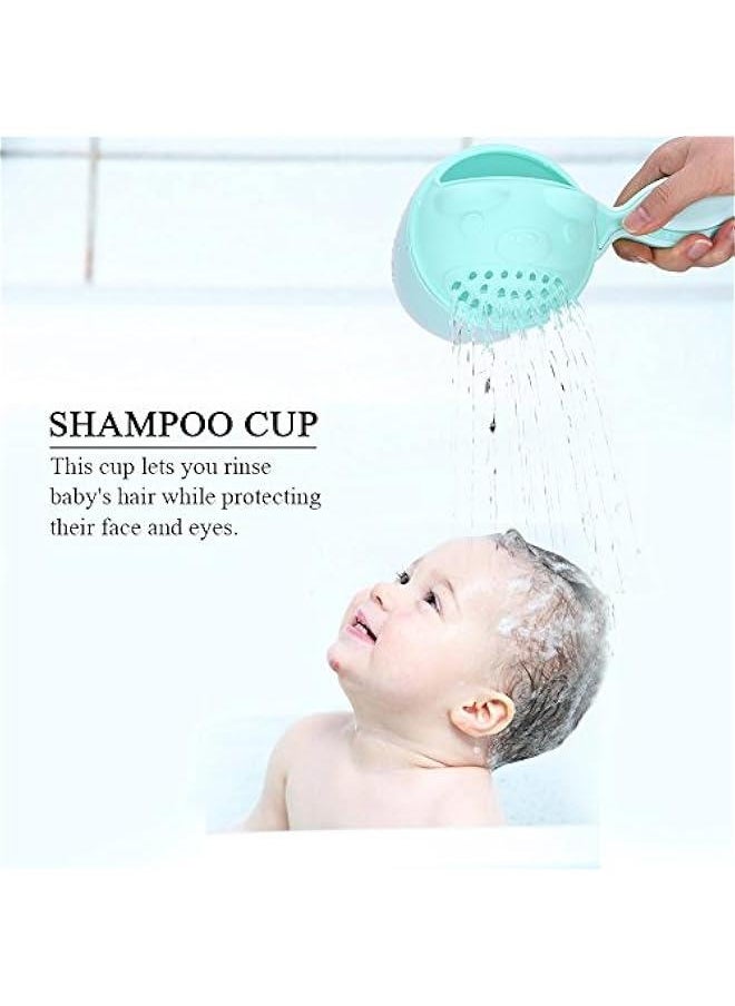 OCTOBER Shampoo Cup, Baby Shampoo Cup Cute Kids Wash Hair Bathing Flusher Cup Eye Rinse Cup for Infant Toddler Children(Green)  - Image 2