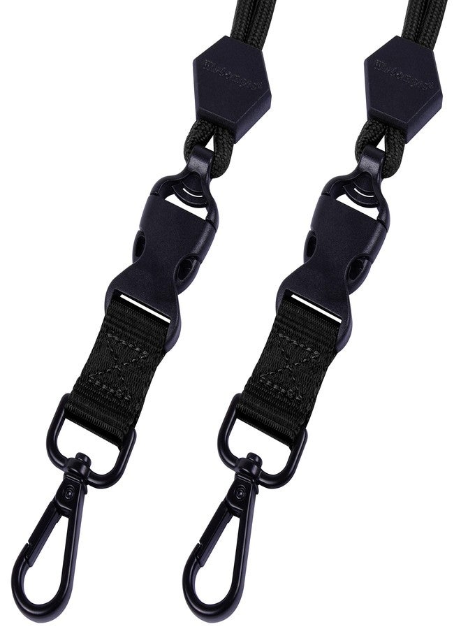 Wisdompro 2 Pack Durable Round Cord Heavy Duty Lanyard with Breakaway, Detachable Buckle for ID Card Badge Holder and Keys, Black, 23 inches - Image 5