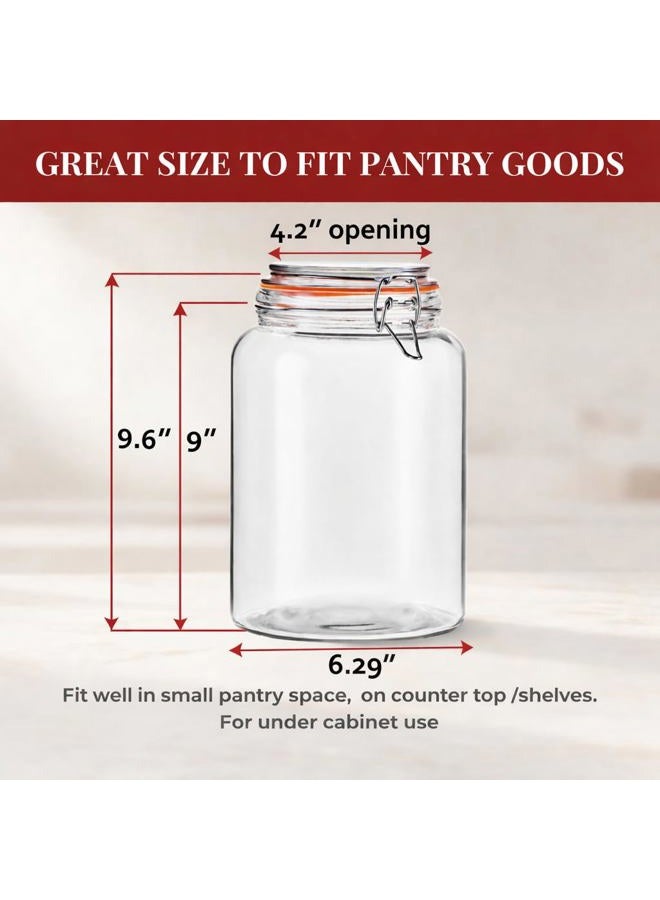 YARWELL 1 Gallon Glass Storage Jar with Lid, Wide Mouth Glass Canister for Storing Food in Pantry and Fermenting, Set of 2 - Image 2