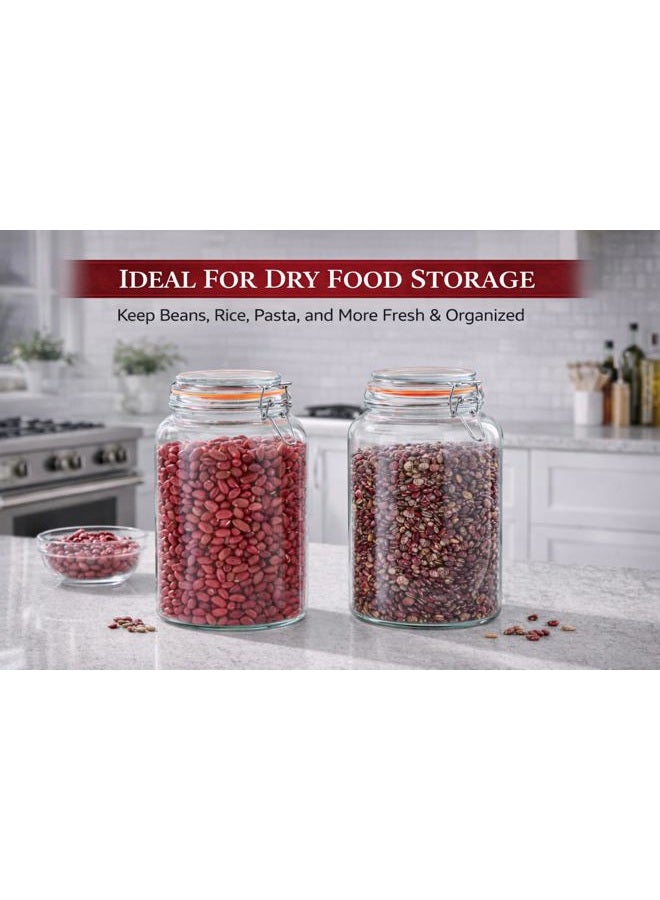 YARWELL 1 Gallon Glass Storage Jar with Lid, Wide Mouth Glass Canister for Storing Food in Pantry and Fermenting, Set of 2 - Image 5