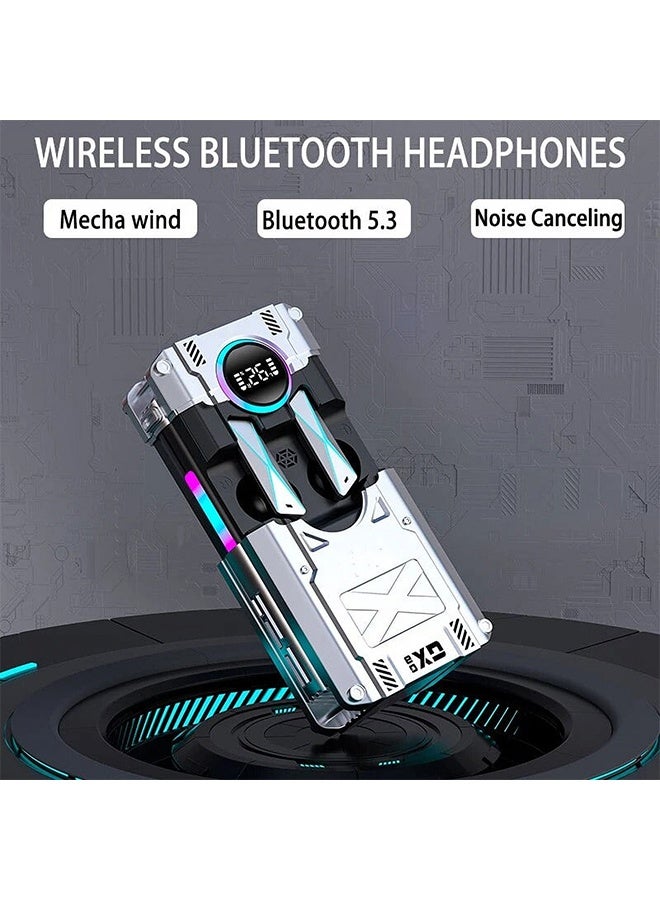DAMIX True Wireless Earbuds, Gaming Earphones Bluetooth 5.3 Touch Control TWS Earbuds Stereo In-Ear Sports Earphones Built-in Mic, IP7 Waterproof Earbuds with 2000mAh Large Capacity Charging Case with LED Power Display  - Image 2