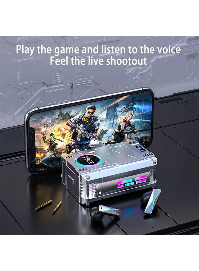 DAMIX True Wireless Earbuds, Gaming Earphones Bluetooth 5.3 Touch Control TWS Earbuds Stereo In-Ear Sports Earphones Built-in Mic, IP7 Waterproof Earbuds with 2000mAh Large Capacity Charging Case with LED Power Display  - Image 5