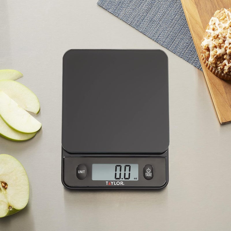 Taylor Glass Top Food Scale with Touch Controls, 11 lb Capacity, Sleek Black Design for Precision Food Measurement in Grams and Ounces - Image 5