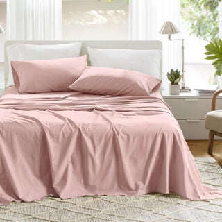 Comfort Spaces 100% Cotton Sheets Cal King  Breathable & Soft Cotton Sheets  Naturally Cool Cotton Bed Sheets with 14"" Elastic Pocket Fits up to 16"" Mattress  All Seasons Sheet Set  Pink 4 Piece - pzsku/Z11ED771A9CB79DDFC27FZ/45/1749668537/5910ae9b-dcc3-40a8-a1e3-83682c7675c2