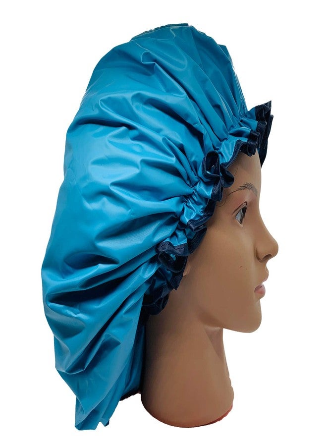 ELEBOX Premium Collection Super Jumbo Shower Cap for Braids Double-Layer Satin Waterproof Reusable Bonnet Sleep Cap - Image 3